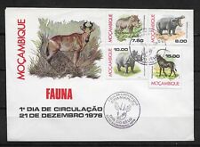 L2023  MOZAMBIQUE PORTUGAL FIRST DAY COVER 1976 DIA DO SELO WILD ANIMALS FAUNA