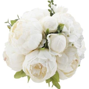 Silk Peony Bouquet Vintage Artificial Peonies Flower for Home Wedding Party D... - Picture 1 of 7