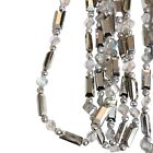 2 Silver Christmas Tree Garland Clear Beads Very Beautiful 8 ft-2 Packs =16 feet