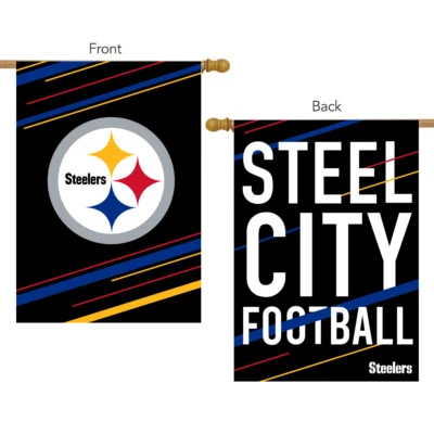 Pittsburgh Steelers Eslogan Casa Bandera NFL Licencia 28" x 40" Briarwood Lane Foto 1 de 2