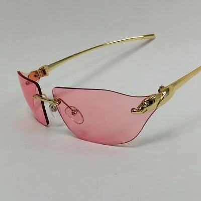 Hombres Mujeres Gafas de sol Rosa Lente Marco Pequeño Retro Diseñador Hombre Mujer NUEVO Tonos Foto 1 de 3