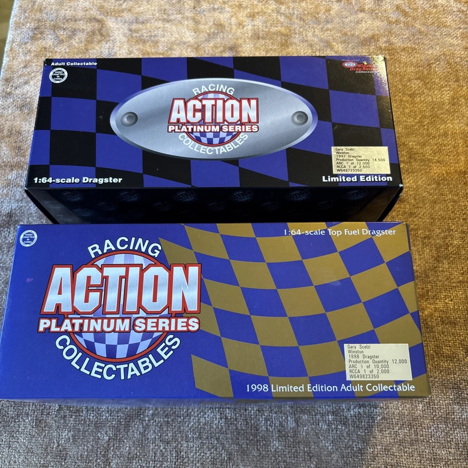 Juego de 2 Racing Action Platinum Series NHRA Gary Scelzi 1:64 Winston Dragsters Foto 1 de 4