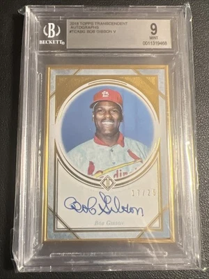 2018 Topps Transcendent Hall Of Fame Edition -  Bob Gibson Auto /25 BGS 9 C2 - Image 1 of 2