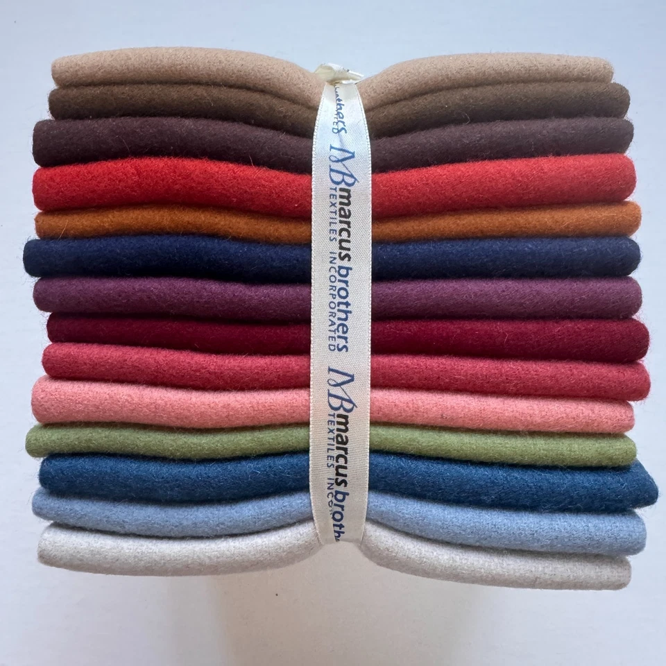 Marcus Brothers Wool/Nylon 14 Historic Colors 9" x 27" Fabric Bundle Lot - Image 1 of 4