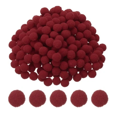 0.4inch Pom Poms for Crafts, 500pcs Small Pompoms Fuzzy Puff Balls, Wine Red Foto 1 de 4