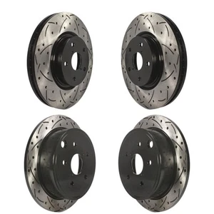 Drilled Slotted Brake Rotors Set of 4 for Subaru WRX 2015-2021 oe5P - Picture 1 of 14