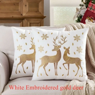 美国豪华圣诞靠垫套圣诞枕套沙发家居装饰驯鹿 18 — 第 1/4 张图片