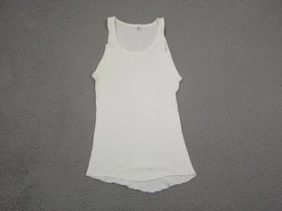 Camiseta sin mangas Jockey vintage para hombre grande L blanca acanalada hecha en algodón EE. UU. Foto 1 de 4