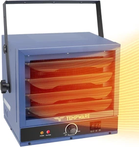 5000W Electric Garage Heater - 3 Heat Levels, Ceiling Mount, Ideal for Workshops - Picture 1 of 12
