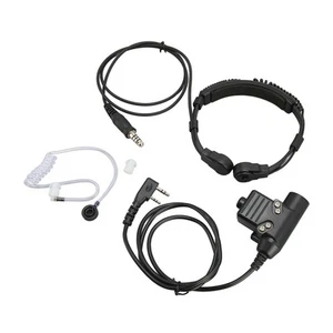 Throat Mic Headset Telescopic 2 Way Radio Earpiece With U94 Ptt For SPC - Zdjęcie 1 z 12