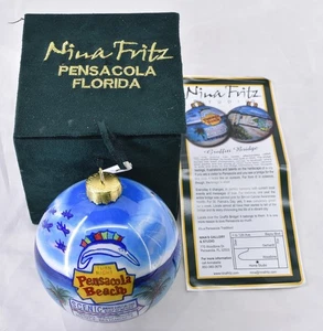 Nina Fritz Pensacola Beach Florida Graffiti Puente 4 pulgadas Diámetro Adorno - Imagen 1 de 10