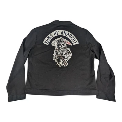 Sons of Anarchy Men's Canvas Jacket Sz  XL Black Logo Motorcycle Reaper Patch - Image 1 of 4