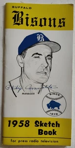 1958 Buffalo NY Bisons Sketch Book / Phil Cavarretta SIGNED Cubs 1945 MLB NL MVP - Picture 1 of 5