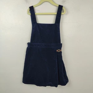 Janie and Jack Pinafore Skirt Dress Girls 7 Navy Blue Velvet Preppy NWT - Picture 1 of 10