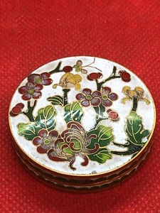 Hochwertige frühe c20th chinesische Cloisonne Pillen-/Pastendose stark vergoldet signiert. Rw - Bild 1 von 8