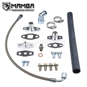 Mitsubishi 4G63T EVO 4~9 w/ Garrett T3 T4 T04 turbo oil feed & return line kit - Picture 1 of 5
