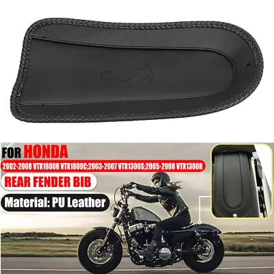 Rear Fender Bib PU Leather Solo Seat Black Fit For Honda 02-08 VTX1800R VTX1800C Foto 1 de 4
