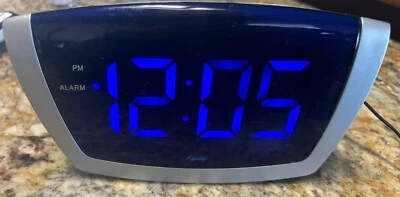 Equity Blue Color Digital Alarm Clock Gray Black Blue - Image 1 of 4