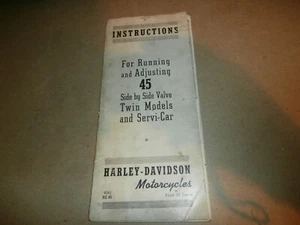 1946 ? Harley Davidson Motorrad Anleitungsheft 45 Side by Valve Twins - Bild 1 von 10