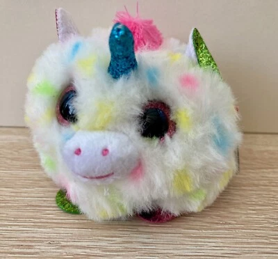 Ty Puffie Beanie Ball Round HARMONIE UNICORN Small Soft Toy Plush SEPT 5th BNWT - Image 1 of 2