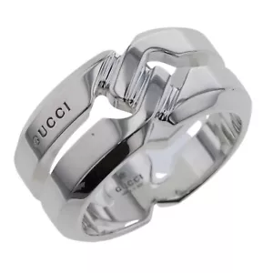 Anello Gucci rotondo argento sterling nodo infinito misura 20 IT/9 US autentico - Foto 1 di 9