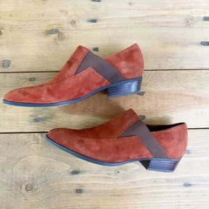 Naturalizer Orange Terracotta Suede Shoes Booties Boulder Style Leather - Picture 1 of 7
