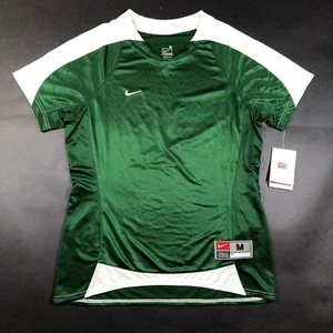 Nike Youth Girls M Shiny Green White Soccer Jersey Shirt V Neck Fit Dry NWT - Picture 1 of 4