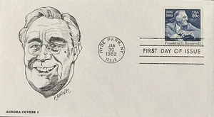 Aurora Covers #1 1950 Franklin D. Roosevelt Hyde Park, NY 1st Cachet - Picture 1 of 1