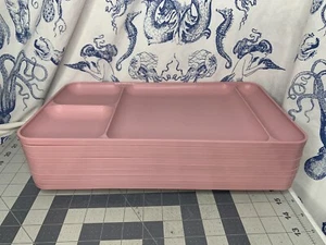 (9) Tupperware 1535-6 Divided Plastic trays mauve pink, Camping, Cafeteria - Picture 1 of 8