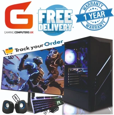 Gaming PC i5 16GB 120GB+2TB RTX 3050 Win10 Computer Monitor 22" - Image 1 of 4