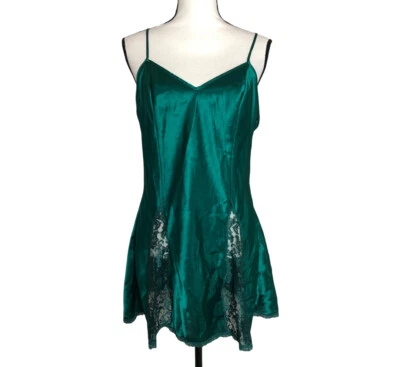 Vintage Gold Label Victoria's Secret satin green  body  sz M — 第 1/4 张图片