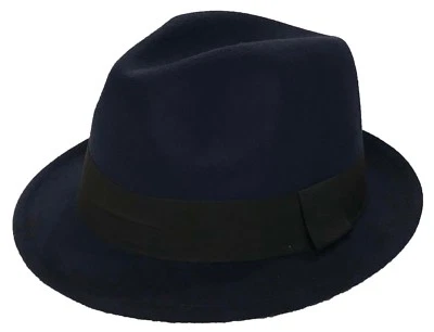 FEDORA TRILBY GÁNGSTER FEDORA CUBO SOMBRERO HOMBRE MUJER GORRA con Banda/Tamaño: 57 cm  Foto 1 de 4