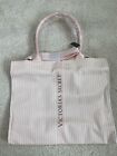 Sac fourre-tout Victoria's Secret ROSE week-end toile rose rayures blanches logo NEUF