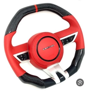 Camaro Steering Wheel Customized - Napa Red Leather - Carbon Fiber - Picture 1 of 1