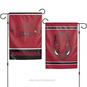 Arkansas Razorbacks NCAA Double Sided Garden Flag 12" X 18" Yard Banner - Picture 1 of 1