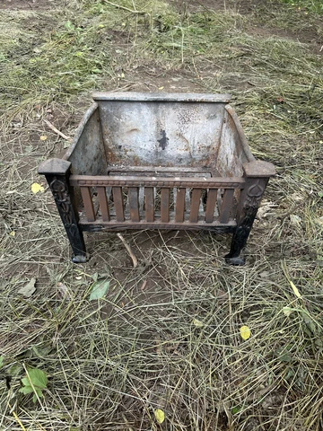 Vintage 18" Cast Iron Insert For Fireplace Cover