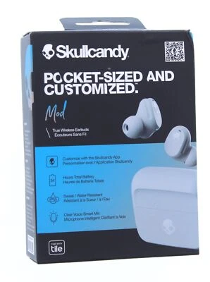 Skullcandy Pocket-Sized And Customized Mod Wireless Ear Buds (Light Grey Blue) - Image 1 of 2