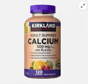 Kirkland Signature Calcium 500 mg with D3 & Zinc, 120 Adult Gummies - Picture 1 of 2