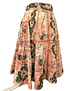 Falda Completa Anthropologie Odille Midi Talla 2 Festival Coral Marrón Crema Algodón - Imagen 1 de 8