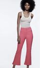 Zara Pink Mini Flare Trousers Pants BNWT Bubble Gum Pink Fuchsia Size L UK12