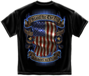 New  I STAND FOR THE FLAG AND KNEEL TO PRAY  T Shirt PATRIOTIC USA MILITARY