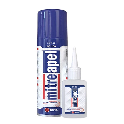 MITREAPEL Adhesive CA Glue (0.80 oz) with Aerosol Activator Spray (3.30 fl. oz.) - Image 1 of 4