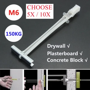 Heavy Duty M6 Plasterboard LCD LED TV Fixing Drywall Snap Toggle Anchor Fastener - Bild 1 von 8