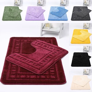 Set de colchoneta de baño Diem polipropileno antideslizante lavable baño alfombra suave de 2 piezas - Imagen 1 de 17