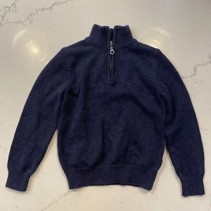 Class Club Boys Sweater Size 4/5 Blue Knit Pullover Quarter Zip Dressy Casual - Picture 1 of 8
