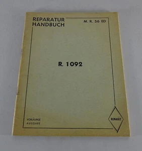Manual De Taller Renault R. 1092 Caravelle / Floride Cabrio / Coupé 1959-1961 - Imagen 1 de 6