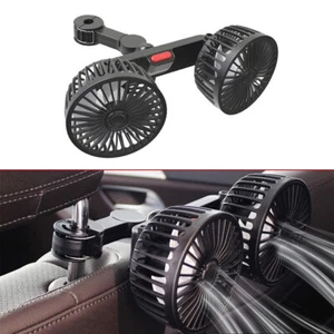 Double Head 3 Speed Car Mounted Seat Back Cooling Fan Headrest Silent Cooler - Bild 1 von 9