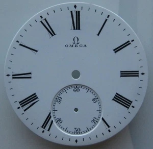 GENUINE VINTAGE OMEGA CHRONOGRAPH POCKET WATCH PORCELAIN DIAL dia 38.35 mm NOS - Picture 1 of 4
