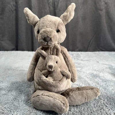 Jellycat Kara Kangaroo W/Joey Large 18" Plush Retired KAR2K Authentic Stuffed - Image 1 of 4