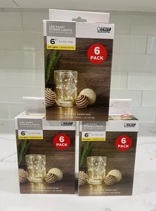 18 Total Fairy Light LED 6' Silver Wire Light Strand Battery-Op, 3- 6 Packs New! - Picture 1 of 3